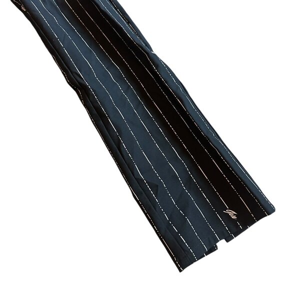 I.AM.GIA Dominique Black Pinstripe Logo Pants Stretch Straight Fit Size XS - Picture 6 of 12